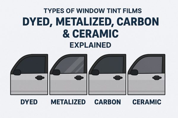 Types of Window Tint Films: Dyed, Metalized, Carbon & Ceramic Explained